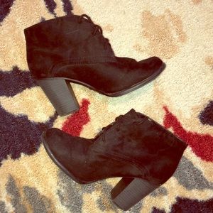 Black lace-up booties